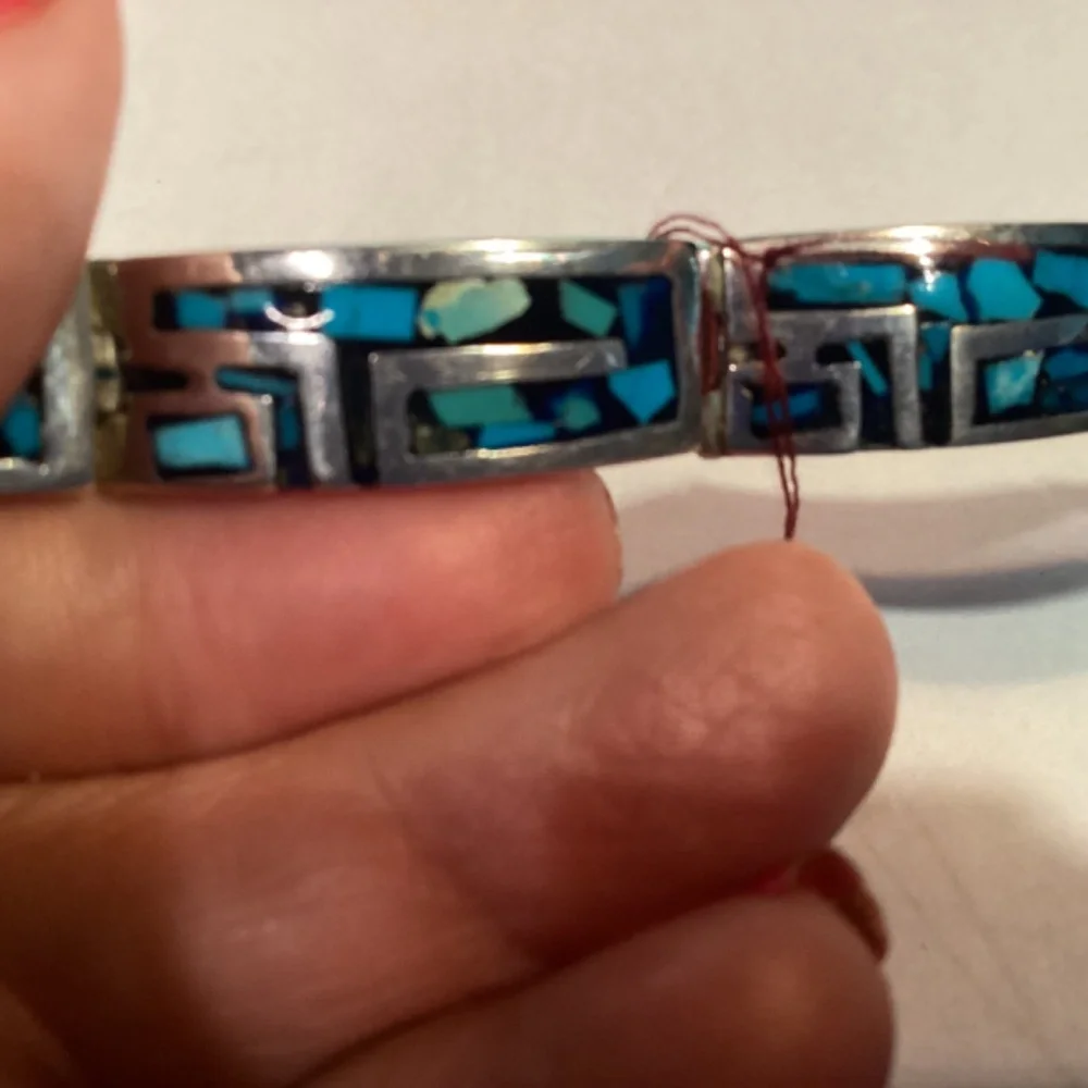 Turquoise BRACELET. Sterling stunning design. Must see - Picture 2 of 12